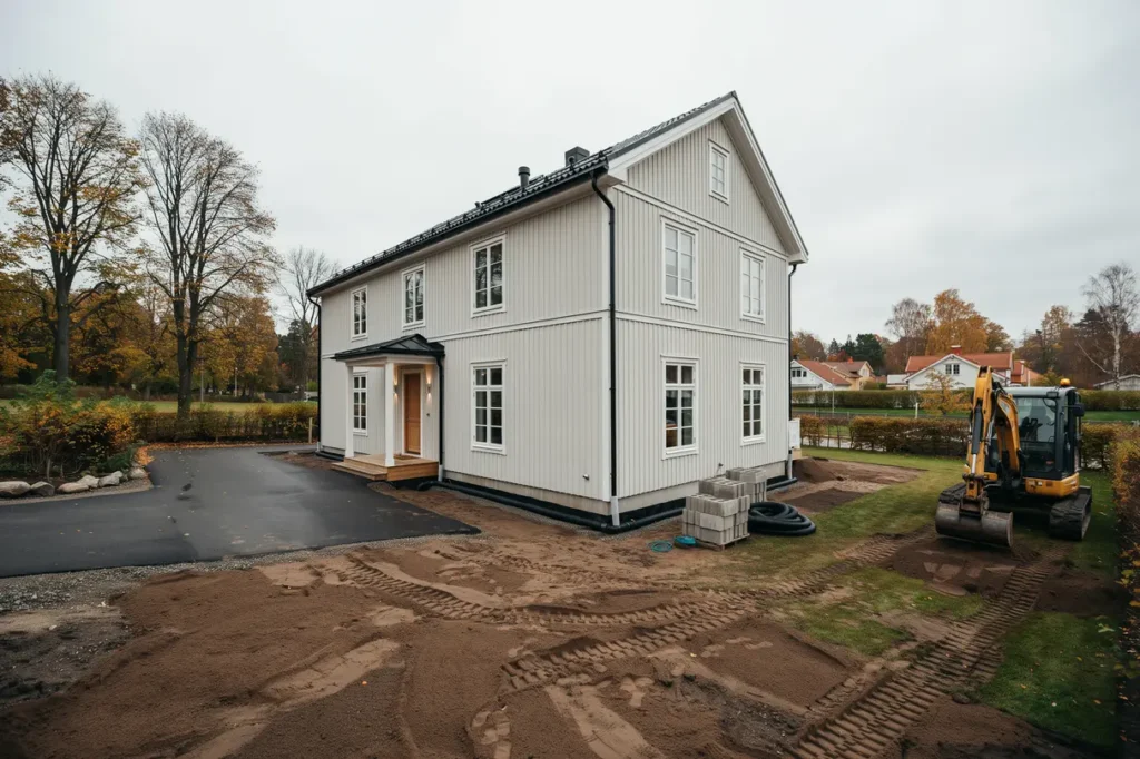 dr nering och terfyllning runt villa i barkarby