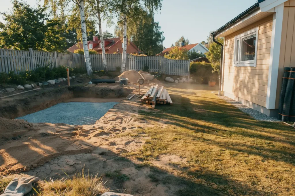 juli p tomten s lyckas du med markarbete f r attefallshus i torr sommarv rme